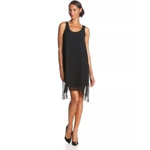 $98 Kenneth Cole New York Women Scoop Neck Black Sheer Overlay Dress Sleveless 2